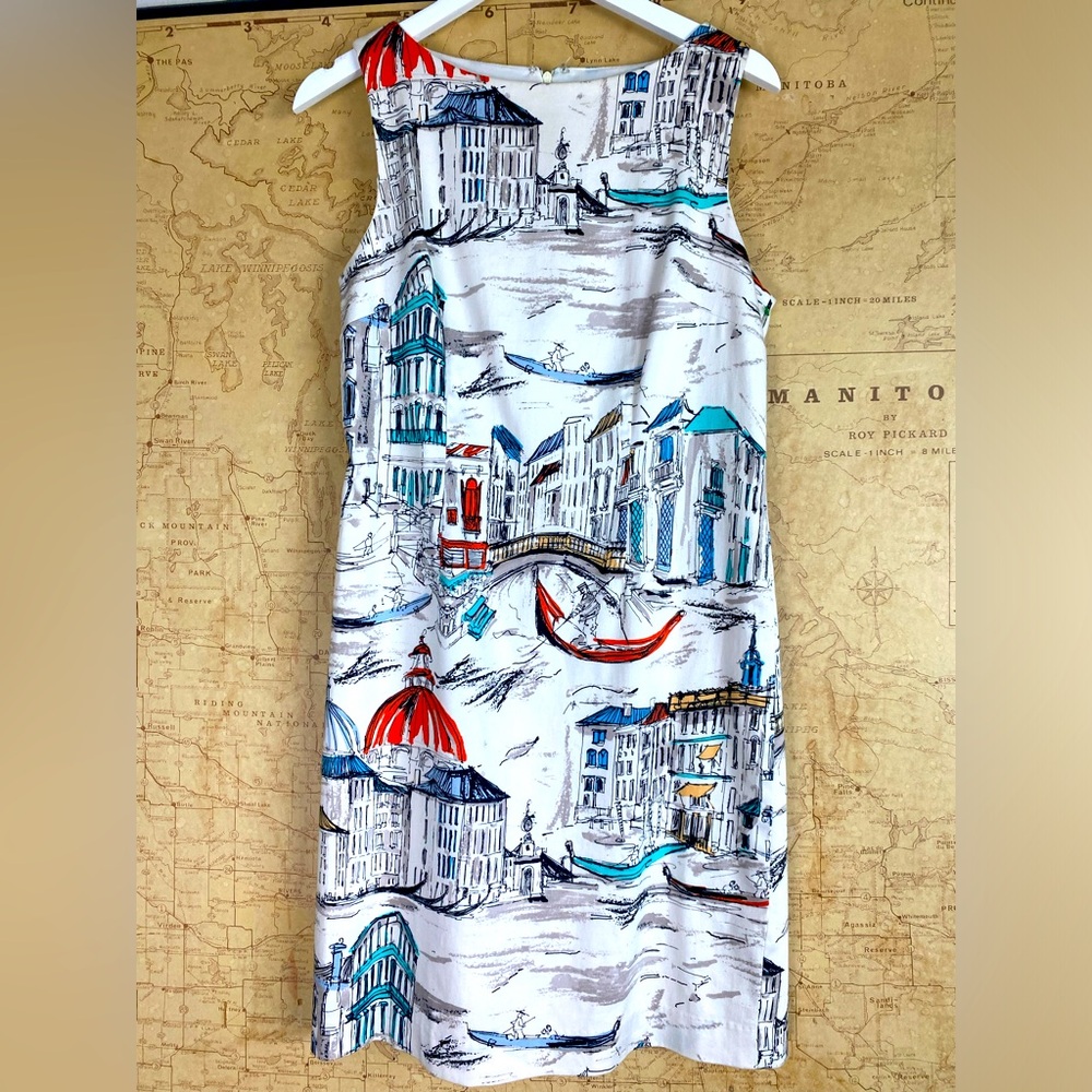 Leslie Fay Paris Cityscape Size 10 Sheath Dress